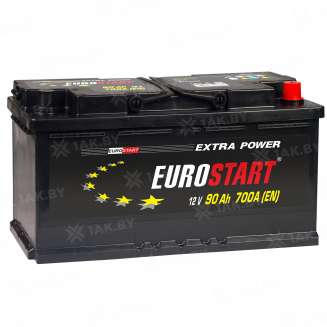 Аккумулятор EUROSTART Extra Power (90 Ah) 700 A, 12 V Обратная, R+ L5 EU900E 0