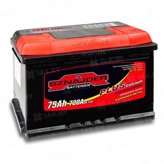 Аккумулятор SZNAJDER Plus (75 Ah) 720 A, 12 V Обратная, R+ LB3 0