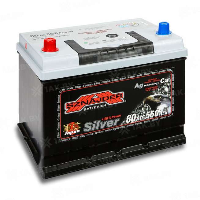 Аккумулятор SZNAJDER Silver (80 Ah) 560 А, 12 V Прямая, L+ D26 0
