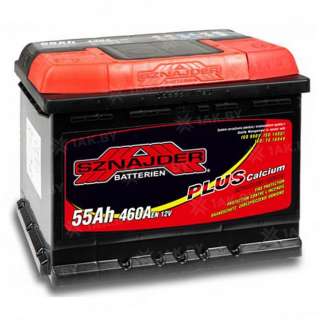 Аккумулятор SZNAJDER Plus (55 Ah) 460 A, 12 V Обратная, R+ L2