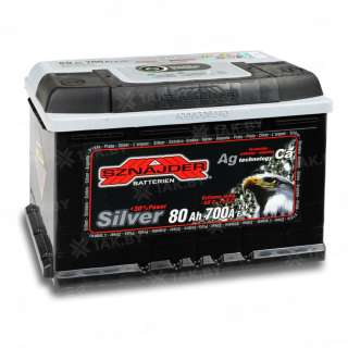 Аккумулятор SZNAJDER Silver (80 Ah) 700 A, 12 V Обратная, R+ L3