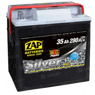Аккумулятор ZAP SILVER (35 Ah) 280 A, 12 V Обратная, R+ B19 ZAP-535 70 Аккумулятор ZAP SILVER (35 Ah) 280 A, 12 V Обратная, R+ B19 ZAP-535 70