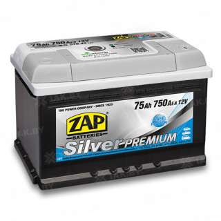 Аккумулятор ZAP PREMIUM (75 Ah) 750 A, 12 V Обратная, R+ LB3 ZAP 575 45