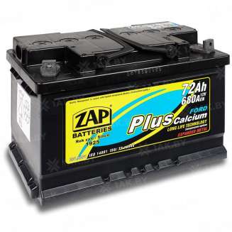 Аккумулятор ZAP (72 Ah) 680 A, 12 V Обратная, R+ LB3 ZAP-572 21 0