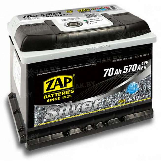 Аккумулятор ZAP SILVER (70 Ah) 570 A, 12 V Прямая, L+ L2 ZAP-570 26 0