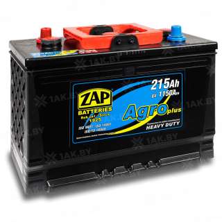 Аккумулятор ZAP AGRO HEAVY DUTY (215 Ah) 1150 A, 6 V Обратная, R+ D2 ZAP 215 17