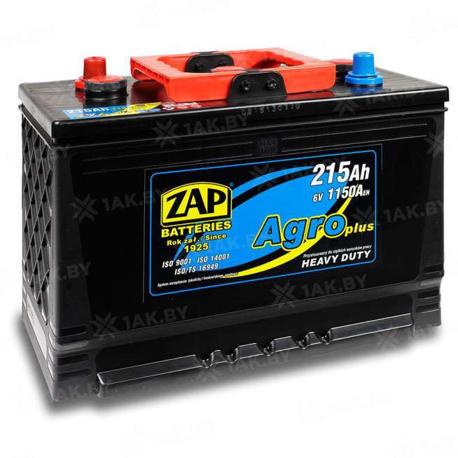 Аккумулятор ZAP AGRO HEAVY DUTY (215 Ah) 1150 A, 6 V Обратная, R+ D2 ZAP 215 17 0