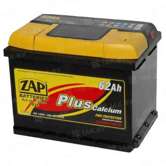 Аккумулятор ZAP PLUS (62 Ah) 520 A, 12 V Обратная, R+ ZAP 562 58 0