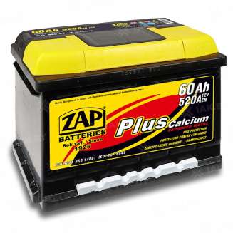 Аккумулятор ZAP PLUS (60 Ah) 520 A, 12 V Обратная, R+ L2 ZAP-560 59 0