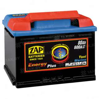 Аккумулятор ZAP ENERGY (80 Ah) 600 A, 12 V Обратная, R+ L3 958 07
