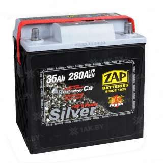Аккумулятор ZAP SILVER (35 Ah) 280 A, 12 V Прямая, L+ D19 ZAP-535 26 Аккумулятор ZAP SILVER (35 Ah) 280 A, 12 V Прямая, L+ D19 ZAP-535 26