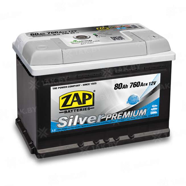 Аккумулятор ZAP PREMIUM (80 Ah) 760 A, 12 V Обратная, R+ L3 ZAP 580 35 0