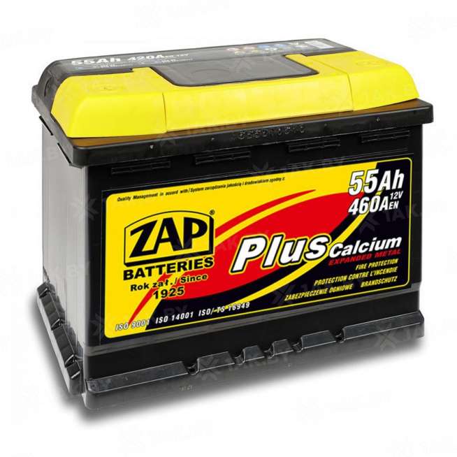 Аккумулятор ZAP PLUS (55 Ah) 450 A, 12 V Прямая, L+ L2 ZAP-555 65 0