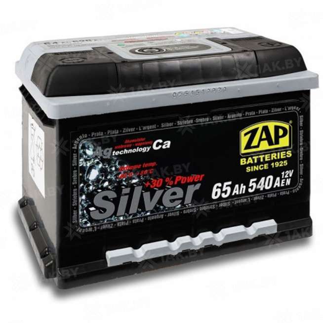 Аккумулятор ZAP SILVER (65 Ah) 540 A, 12 V Обратная, R+ L2 ZAP-565 25 0