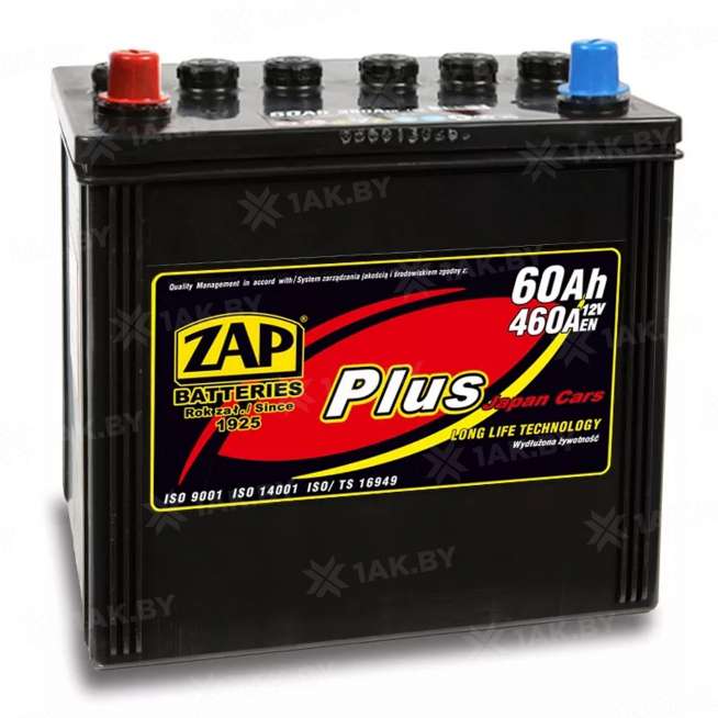 Аккумулятор ZAP PLUS (60 Ah) 460 A, 12 V Прямая, L+ D23 ZAP-560 69 0
