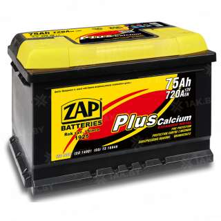 Аккумулятор ZAP PLUS (75 Ah) 720 A, 12 V Обратная, R+ L3 ZAP 575 20