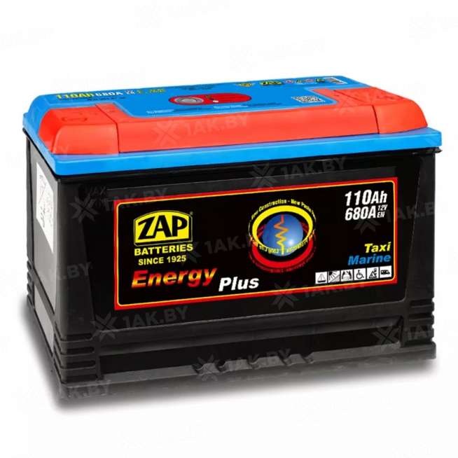Аккумулятор ZAP ENERGY (110 Ah) 680 A, 12 V Обратная, R+ D2 ZAP-961 07 0