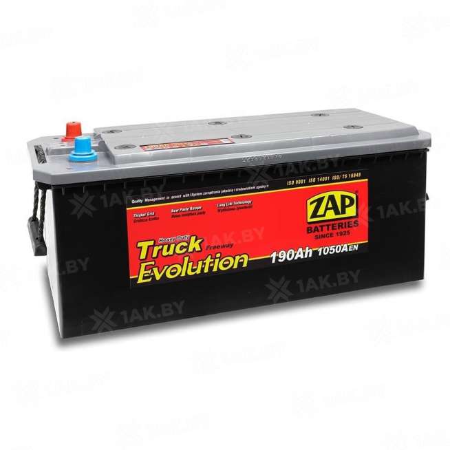 Аккумулятор ZAP TRUCK EVOLUTION (190 Ah) 1050 A, 12 V Боковое расположение D5 0