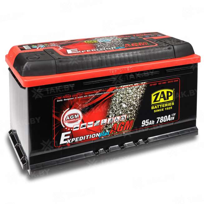 Аккумулятор ZAP EXPEDITION AGM (95 Ah) 780 A, 12 V Обратная, R+ L5 ZAP-595 01 0