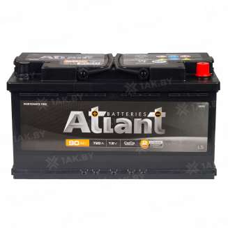 Аккумулятор ATLANT Black (90 Ah) 720 A, 12 V Обратная, R+ AB900SU 0