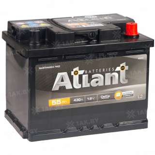 Аккумулятор ATLANT Black (55 Ah) 430 A, 12 V Обратная, R+ L2 AB550SU Аккумулятор ATLANT Black (55 Ah) 430 A, 12 V Обратная, R+ L2 AB550SU