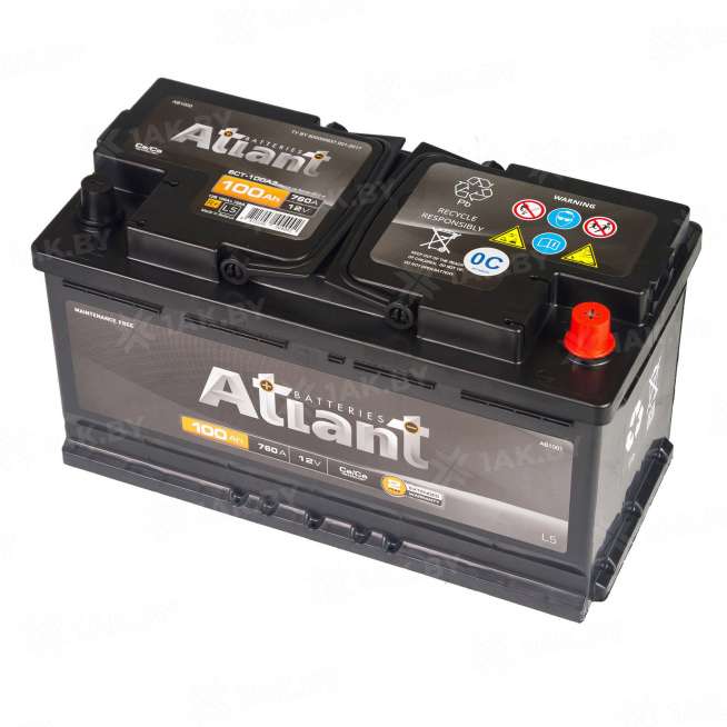 Аккумулятор ATLANT Black (100 Ah) 760 A, 12 V Обратная, R+ L5 AB1000SU 0