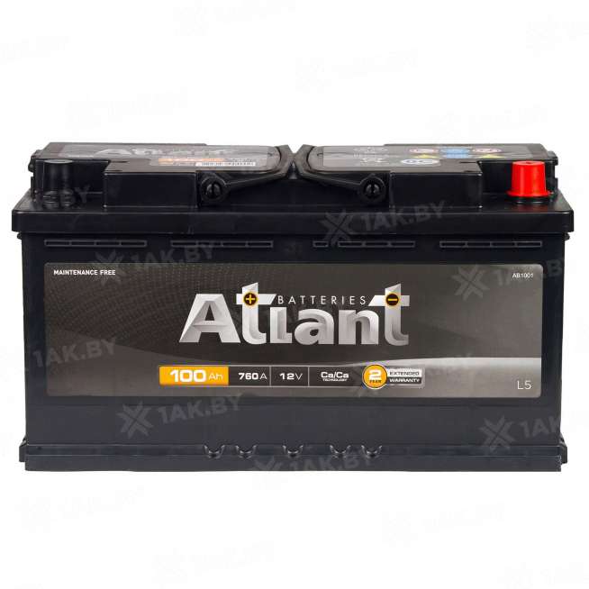 Аккумулятор ATLANT Black (100 Ah) 760 A, 12 V Обратная, R+ L5 AB1000SU 1