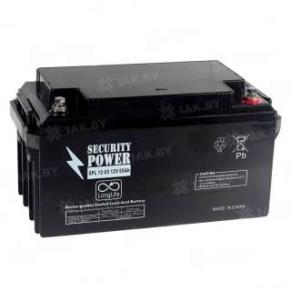 Аккумулятор SECURITY POWER для ИБП, детского электромобиля, эхолота (65 Ah,12 V) AGM 324x166x169 20.5 кг Аккумулятор SECURITY POWER для ИБП, детского электромобиля, эхолота (65 Ah,12 V) AGM 324x166x169 20.5 кг
