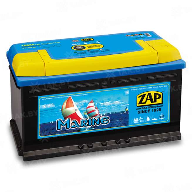 Аккумулятор ZAP MARINE (100 Ah,12 V) Ca/Ca 353x175x190 мм 0