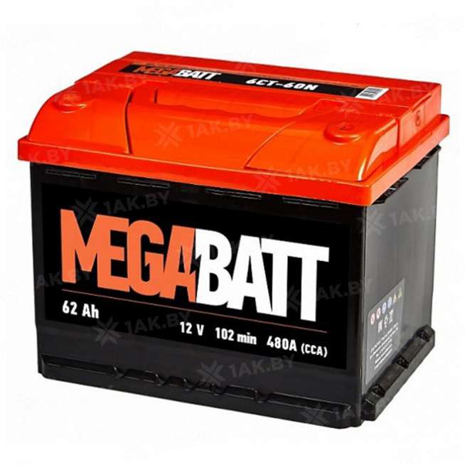 Аккумулятор MEGA BATT (62 Ah) 480 A, 12 V Обратная, R+ L2 0