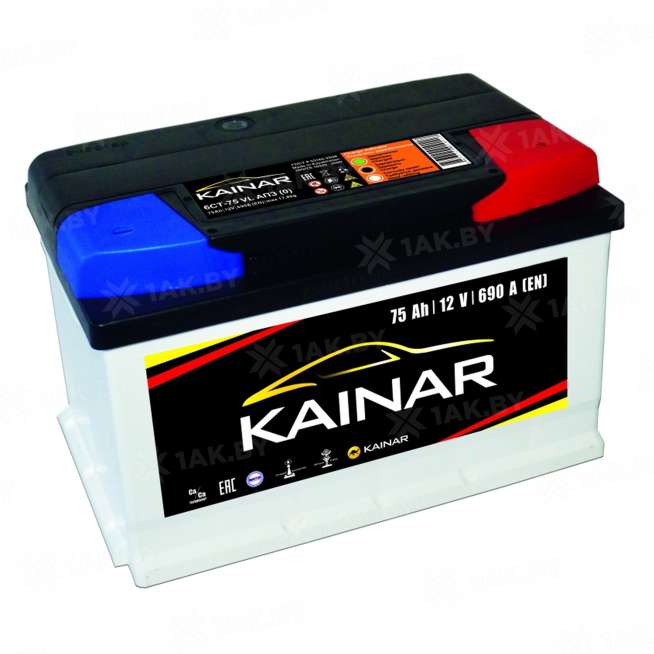 Аккумулятор KAINAR (75 Ah) 690 A, 12 V Обратная, R+ L3 0