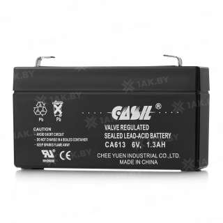 Аккумулятор CASIL для ИБП, детского электромобиля, эхолота (1.3 Ah,6 V) AGM 97x24x56 0.27 кг Аккумулятор CASIL для ИБП, детского электромобиля, эхолота (1.3 Ah,6 V) AGM 97x24x56 0.27 кг