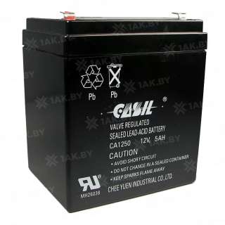 Аккумулятор CASIL для ИБП, детского электромобиля, эхолота (5 Ah,12 V) AGM 90x70x102 1.45 кг Аккумулятор CASIL для ИБП, детского электромобиля, эхолота (5 Ah,12 V) AGM 90x70x102 1.45 кг
