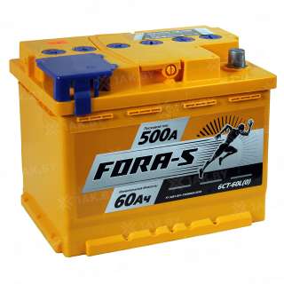 Аккумулятор FORA-S (60 Ah) 500 A, 12 V Обратная, R+ L2 Аккумулятор FORA-S (60 Ah) 500 A, 12 V Обратная, R+ L2