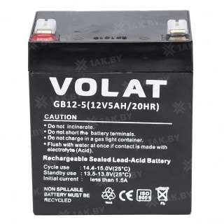 Аккумулятор VOLAT для ИБП, детского электромобиля, эхолота (5 Ah,12 V) AGM 90x70x101 1.55 кг Аккумулятор VOLAT для ИБП, детского электромобиля, эхолота (5 Ah,12 V) AGM 90x70x101 1.55 кг