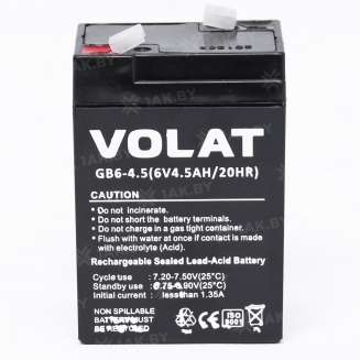 Аккумулятор VOLAT (4.5 Ah,6 V) AGM 70x47x106 0.8 кг 0
