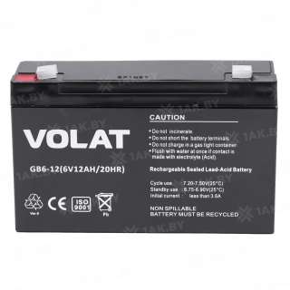 Аккумулятор VOLAT для ИБП, детского электромобиля, эхолота (12 Ah,6 V) AGM 151x50x100 1.8 кг Аккумулятор VOLAT для ИБП, детского электромобиля, эхолота (12 Ah,6 V) AGM 151x50x100 1.8 кг