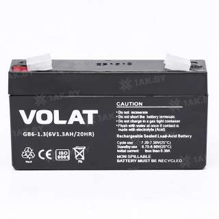 Аккумулятор VOLAT для ИБП, детского электромобиля, эхолота (1.3 Ah,6 V) AGM 97x25x52 0.374 кг Аккумулятор VOLAT для ИБП, детского электромобиля, эхолота (1.3 Ah,6 V) AGM 97x25x52 0.374 кг