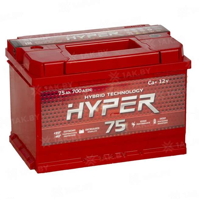 Аккумулятор HYPER (75 Ah) 700 A, 12 V Обратная, R+ LB3 0