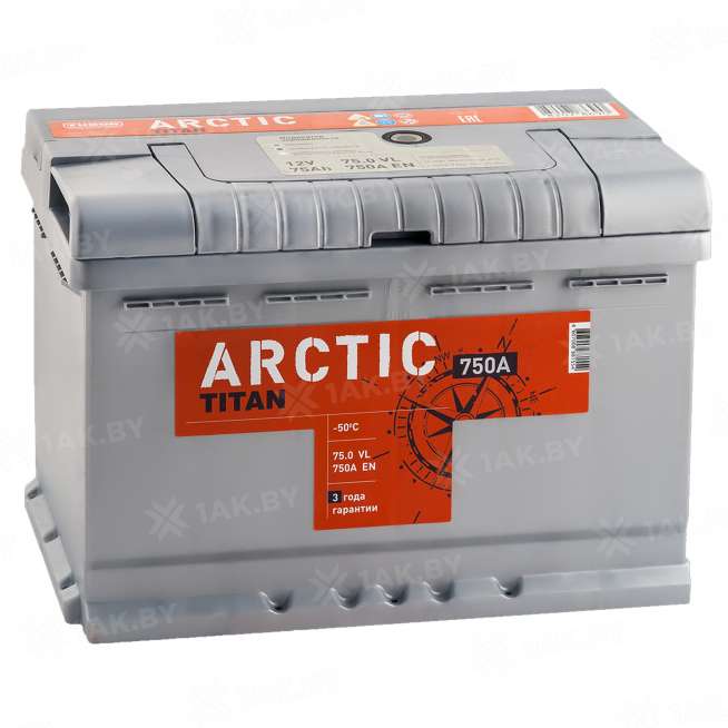Аккумулятор Titan Arctic (75 Ah) 750 A, 12 V Обратная, R+ L3 0