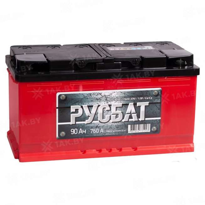 Аккумулятор Русбат 6СТ (90 Ah) 760 A, 12 V Обратная, R+ L5 0