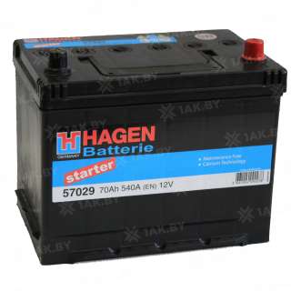 Аккумулятор HAGEN CП (70 Ah) 670 A, 12 V Обратная, R+ LB3
