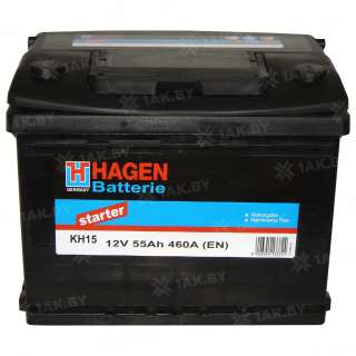 Аккумулятор HAGEN CП (55 Ah) 460 A, 12 V Прямая, L+ L2 55565
