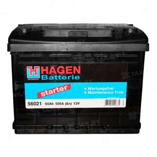 Аккумулятор HAGEN (60 Ah) 500 A, 12 V Обратная, R+ L2 Аккумулятор HAGEN (60 Ah) 500 A, 12 V Обратная, R+ L2