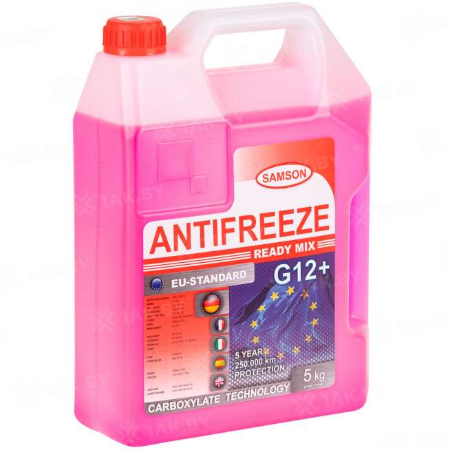 Антифриз готовый к применению Samson EU-Standard G12+ красный, 5кг, Беларусь 1