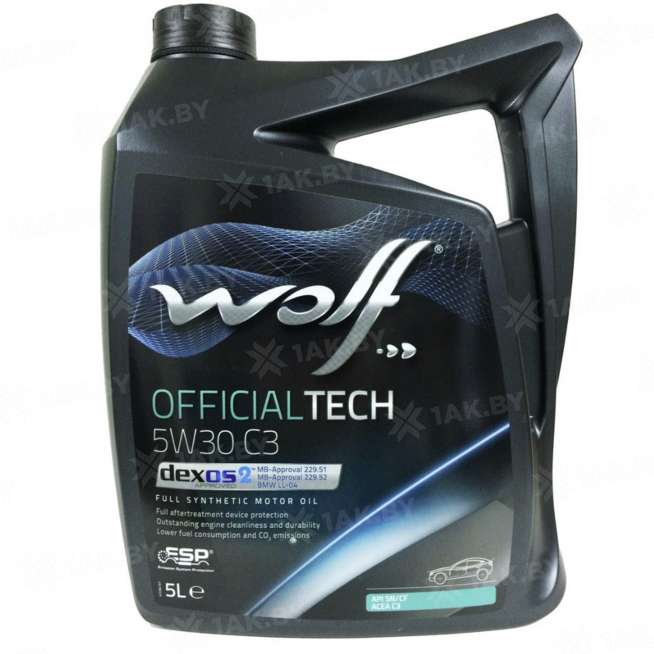Масло моторное WOLF OFFICIALTECH 5W30 C3 5л., Бельгитя 0