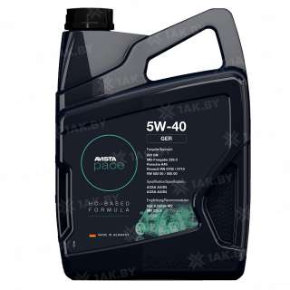 Масло моторное AVISTA PACE GER 5W-40, 5 л