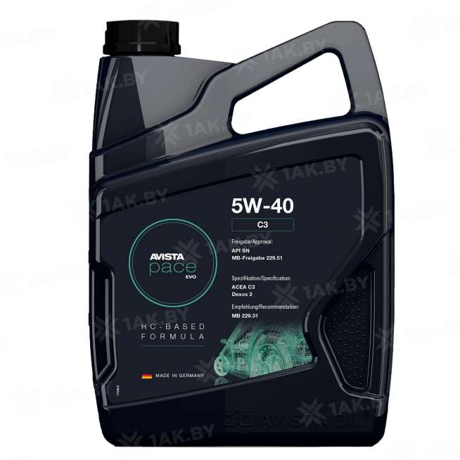 Масло моторное AVISTA PACE EVO C3 5W-40, 5 л 0