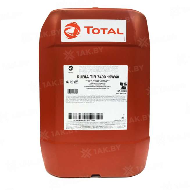 Масло моторное TOTAL RUBIA TIR 7400 15W-40, 20л 1