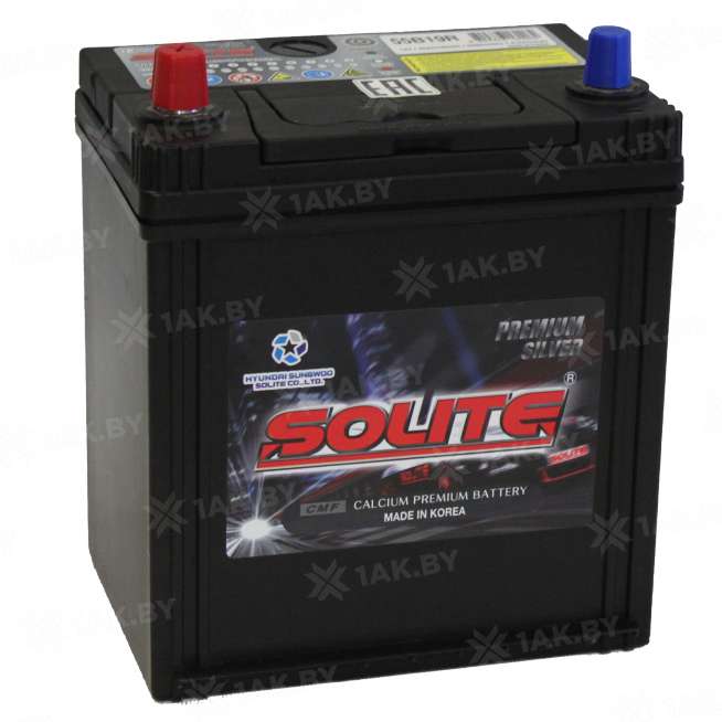 Аккумулятор SOLITE SILVER PREMIUM (50 Ah) 410 A, 12 V Прямая, L+ B19 55B19R 0